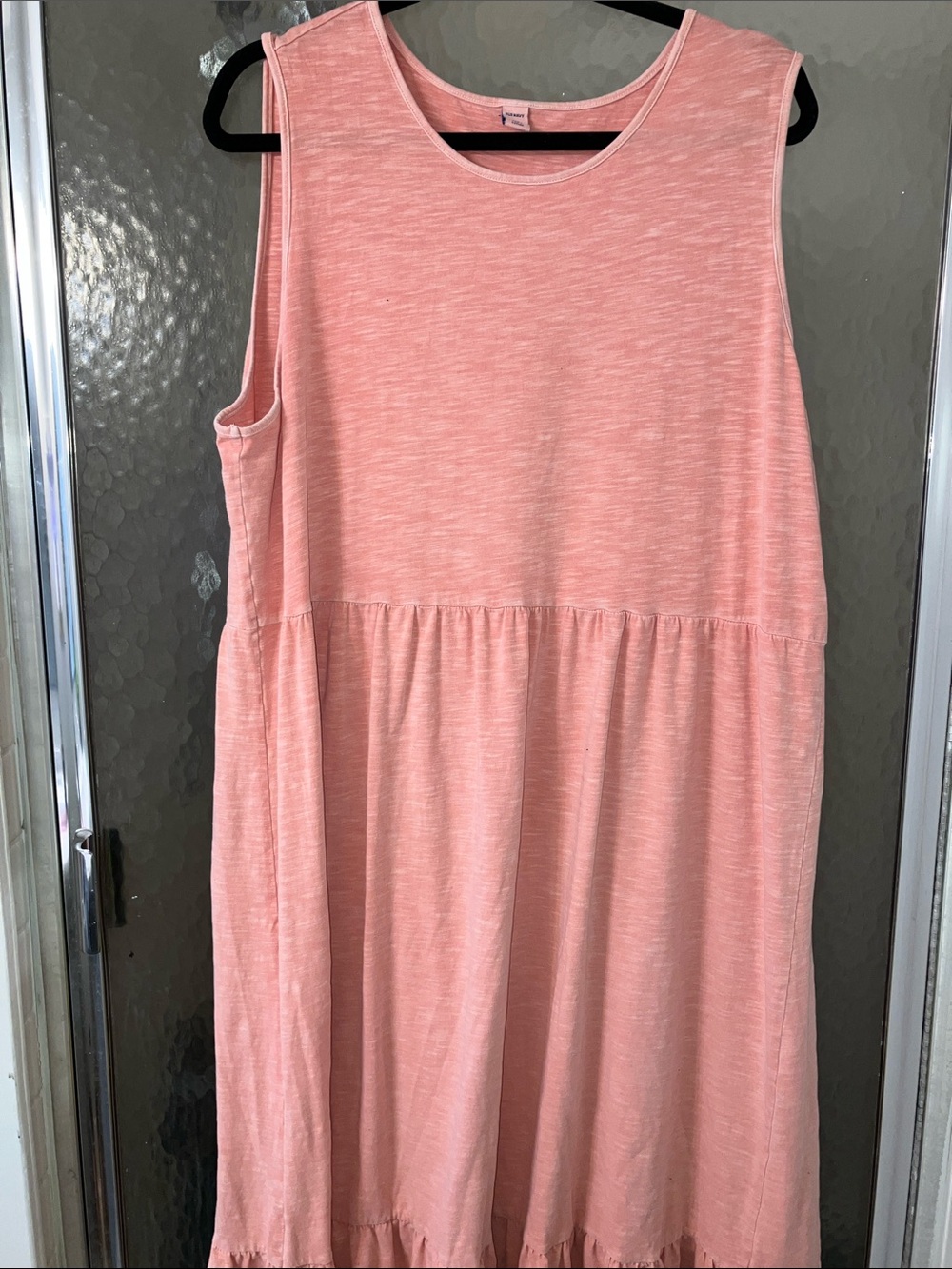 Old Navy Peach Heathered Pink Sleeveless Ruffled Maxi Dress